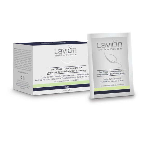 Lavilin Deo Wipes - Deodorant To Go For Men - deadseashop.co.uk