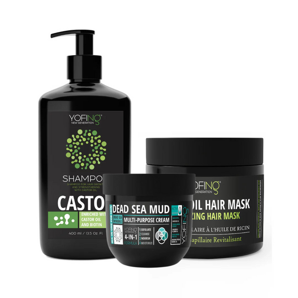 Yofing New  Generation + Nourishing Castor Oil Hair Set + Free Dead Sea Mud Cream + deadseashop.co.uk