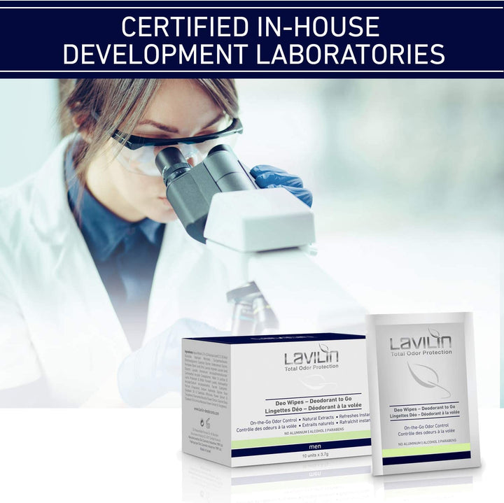 Lavilin Deo Wipes - Deodorant To Go For Men - deadseashop.co.uk