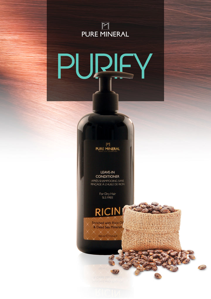 Pure Mineral - Castor Leave-In Conditioner For Dry Hair - DeadSeaShop.co.uk