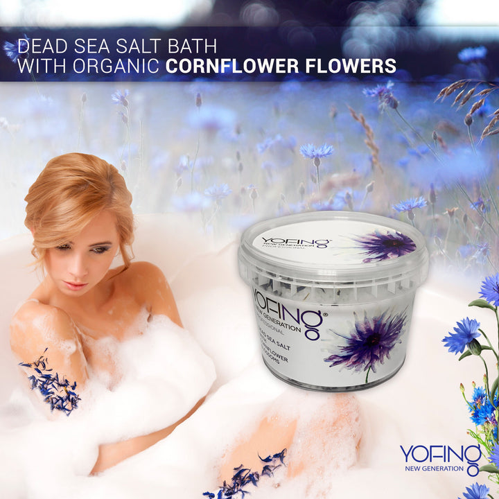 YOFING NEW GENERATION - Dead Sea Salt With Organic Сornflower Flowers - deadseashop.co.uk